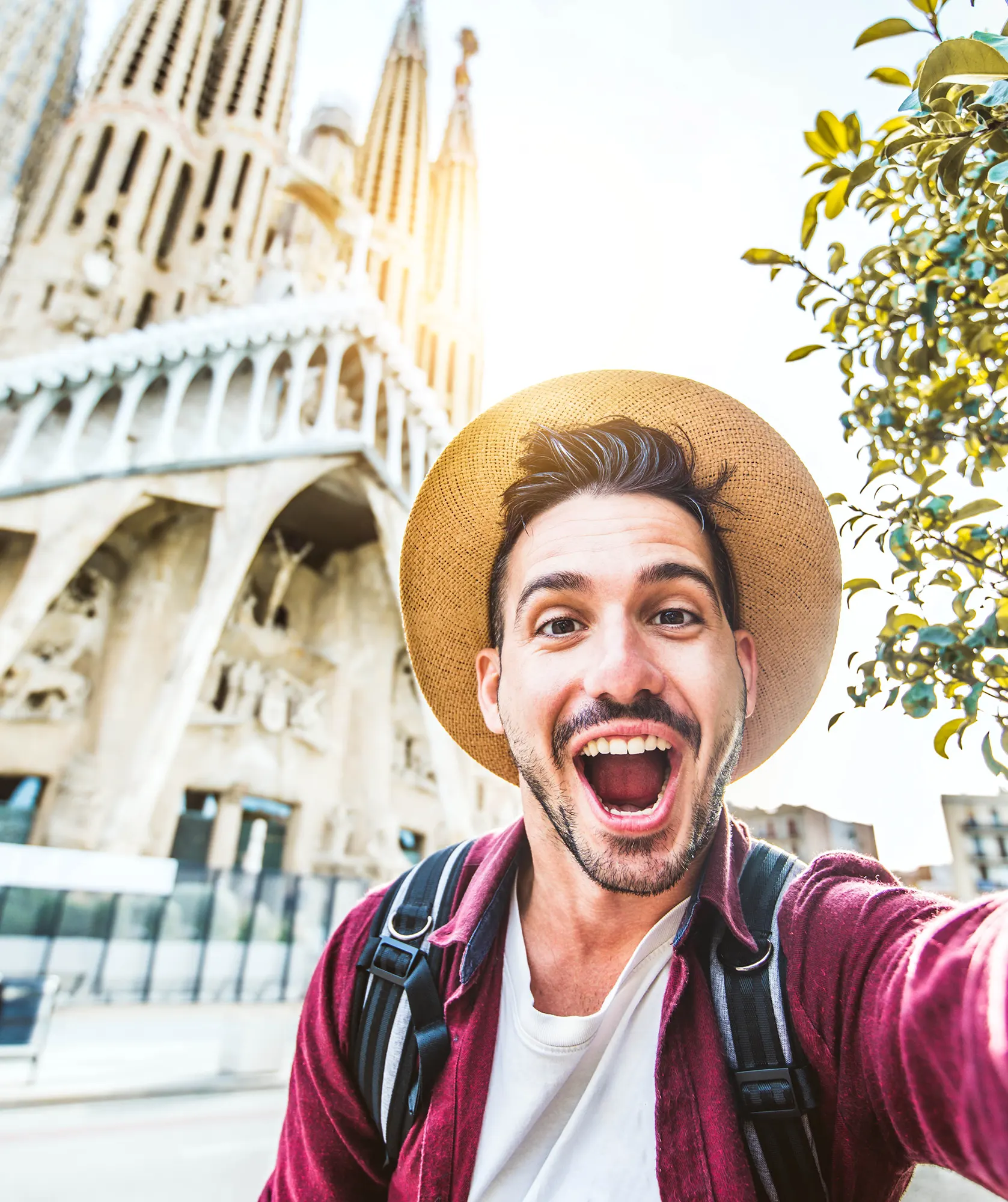 Selfie delante de La Sagrada Familia de Barcelona